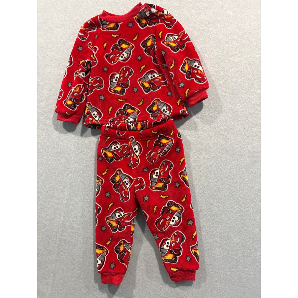 Disney Baby Lightning McQueen Cars Red Fleece Pajama Set 18M FL2526336DG